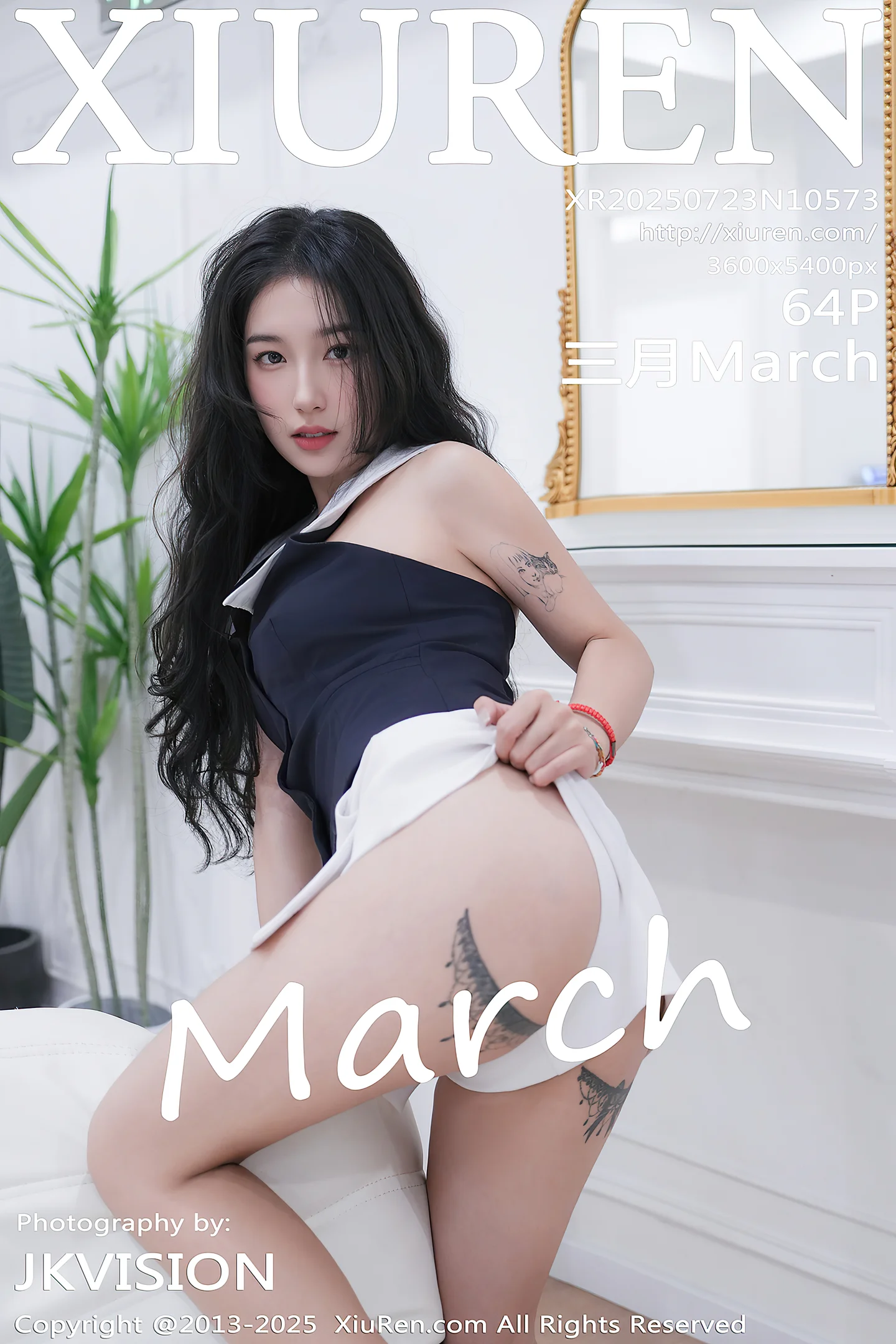 [XiuRen秀人网]VOL.10573 模特三月March性感黑白礼服露白色内衣秀曼妙身姿迷人诱惑写真64P-秀人网官方网站